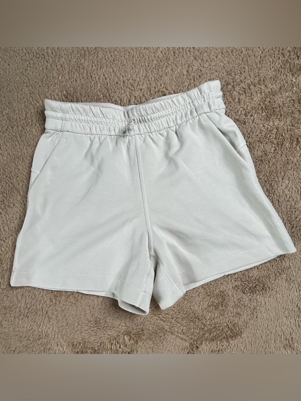 lululemon athletica Cream Elastic-Waist Athletic Shorts